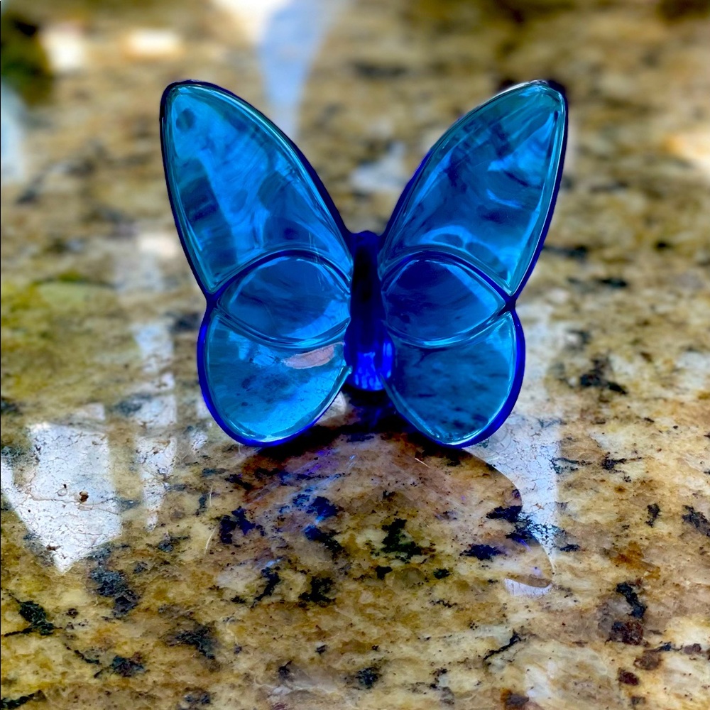 Baccarat Crystal Blue Lucky Butterfly